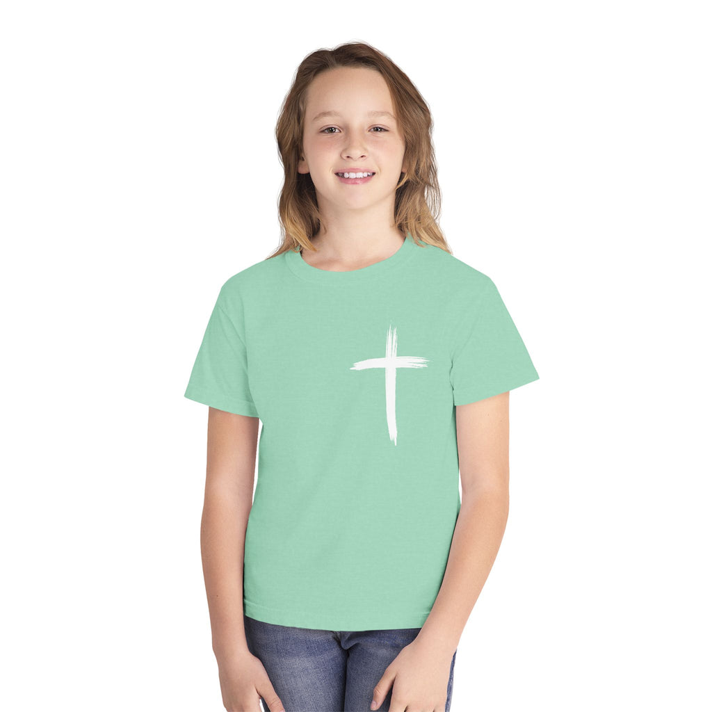 Simple White Brushstroke Cross Youth