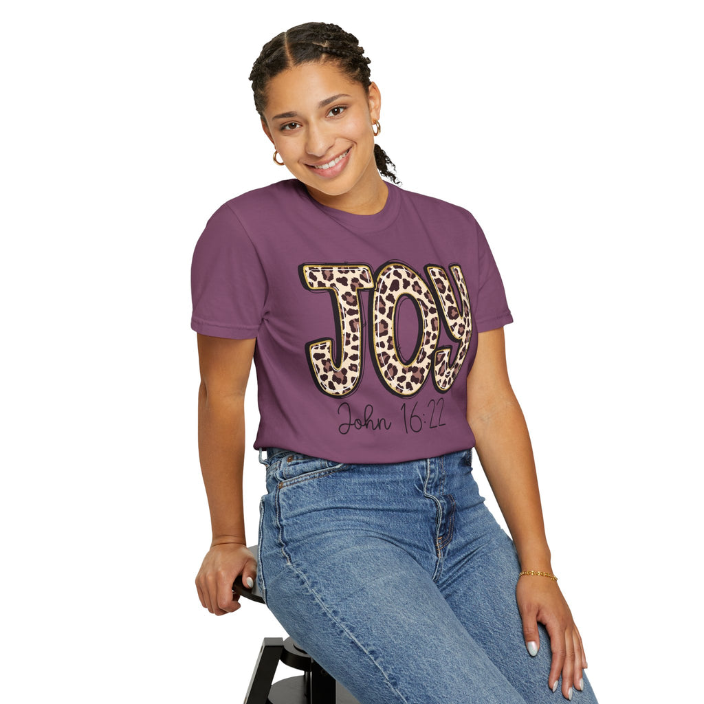 Joy Leopard Print - John 16:22 Christian Tee