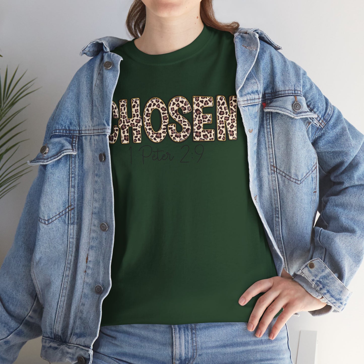 Chosen Leopard Tee “Chosen” 1 Peter 2:9 Faith T-Shirt