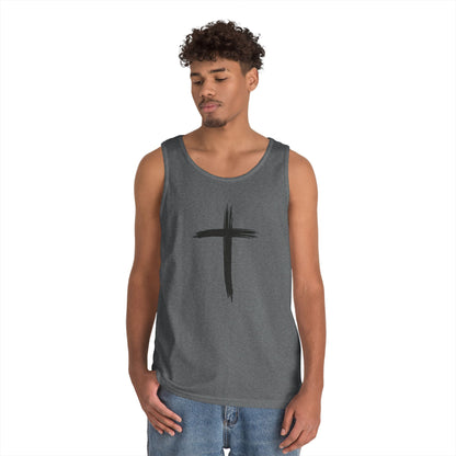 Faith Cross Tank Top with “There Was Jesus” Back Text