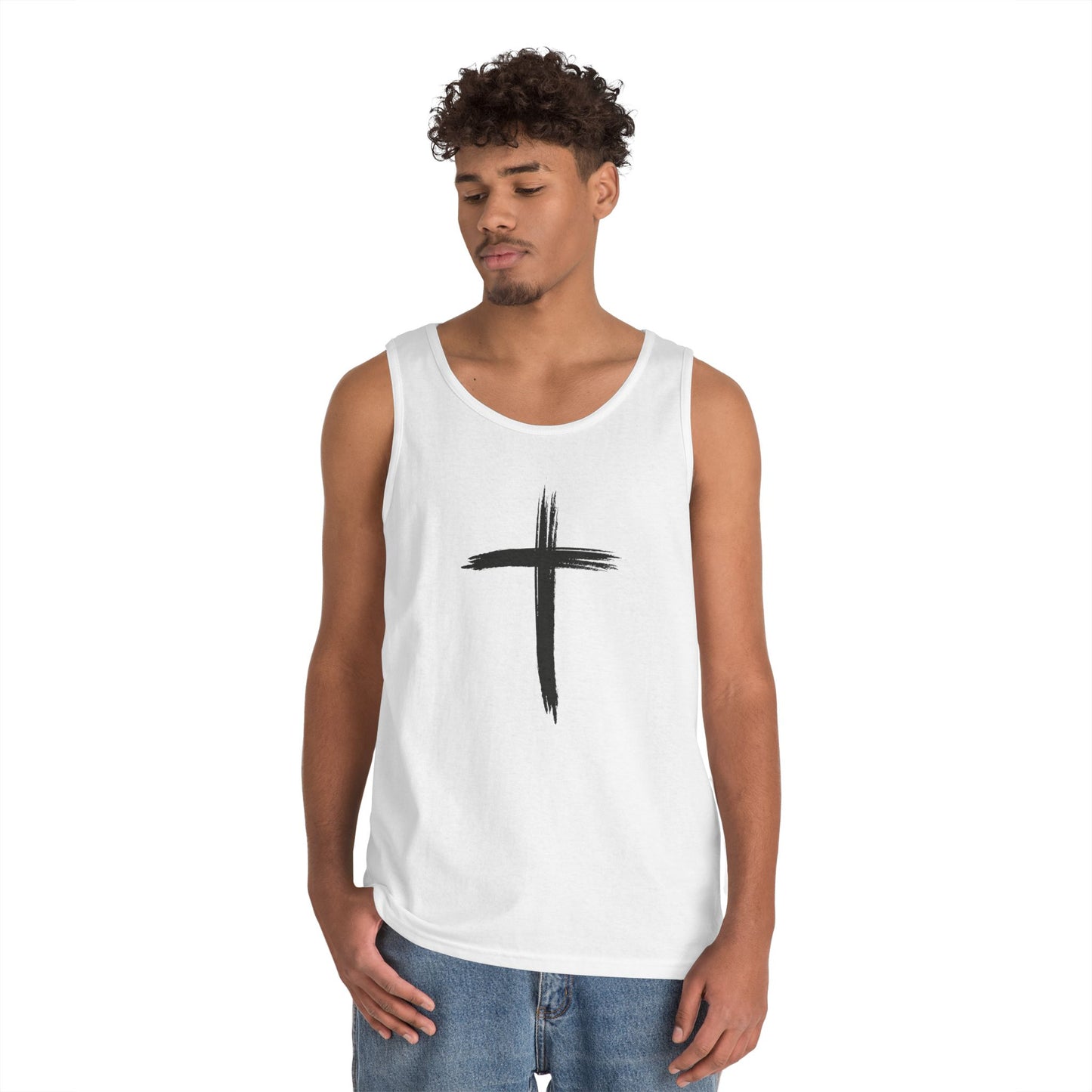 Faith Cross Tank Top with “There Was Jesus” Back Text