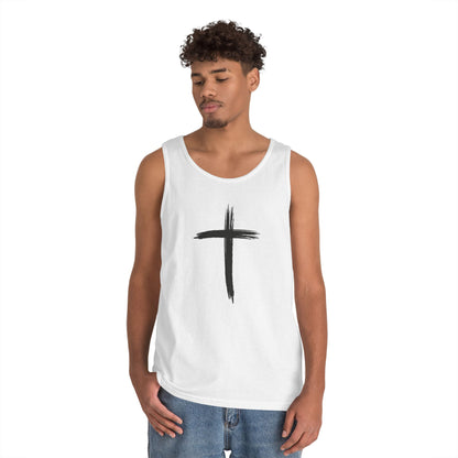 Faith Cross Tank Top with “There Was Jesus” Back Text