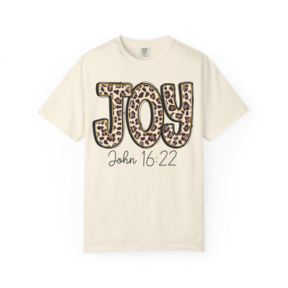 Joy Leopard Print - John 16:22 Christian Tee