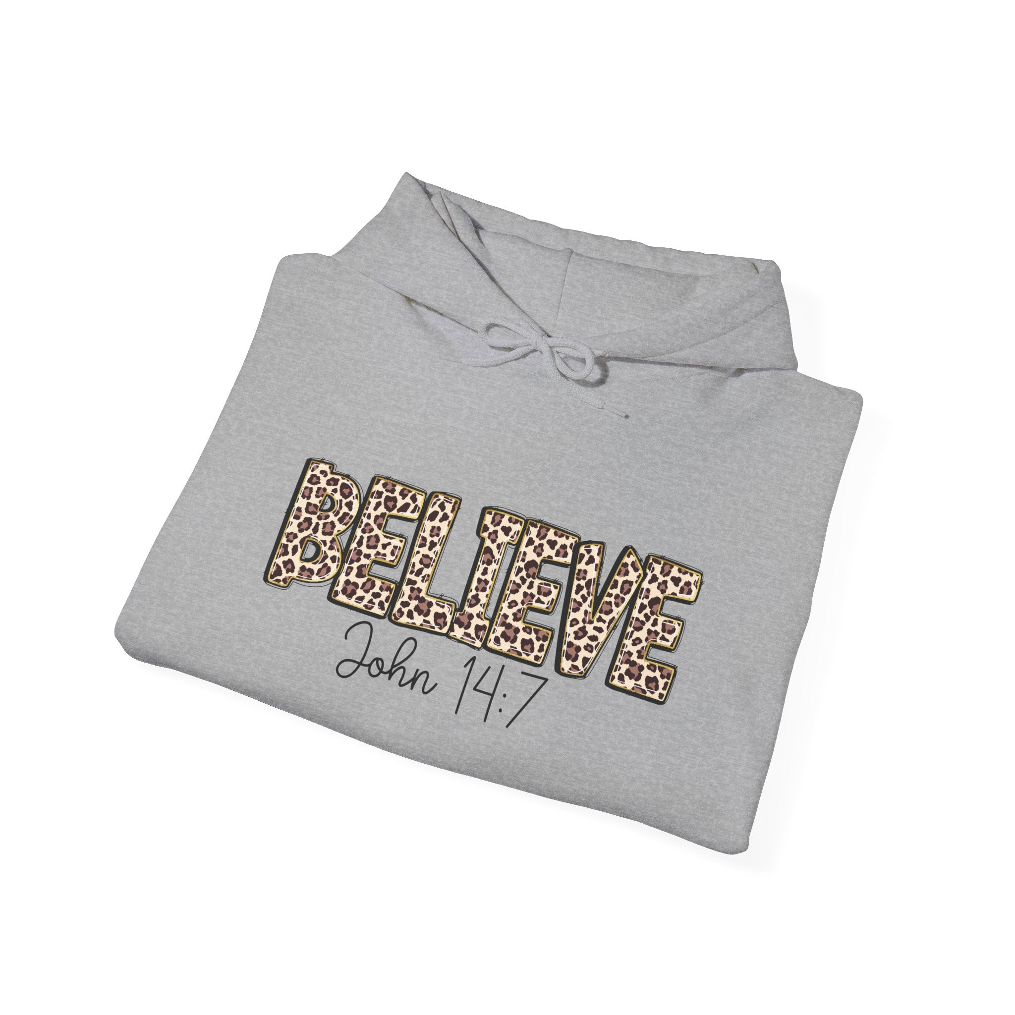 Believe Leopard Print Hoodie — John 14:7 Christian Faith Pullover