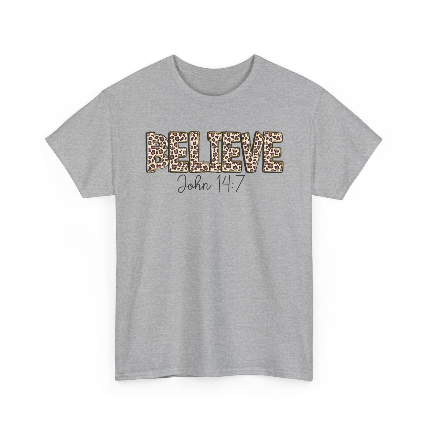 Believe John 14:7 Leopard Print Tee