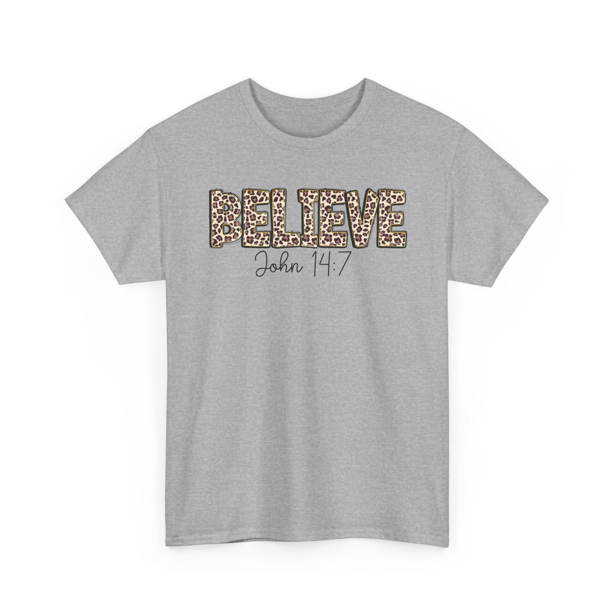 Believe John 14:7 Leopard Print Tee