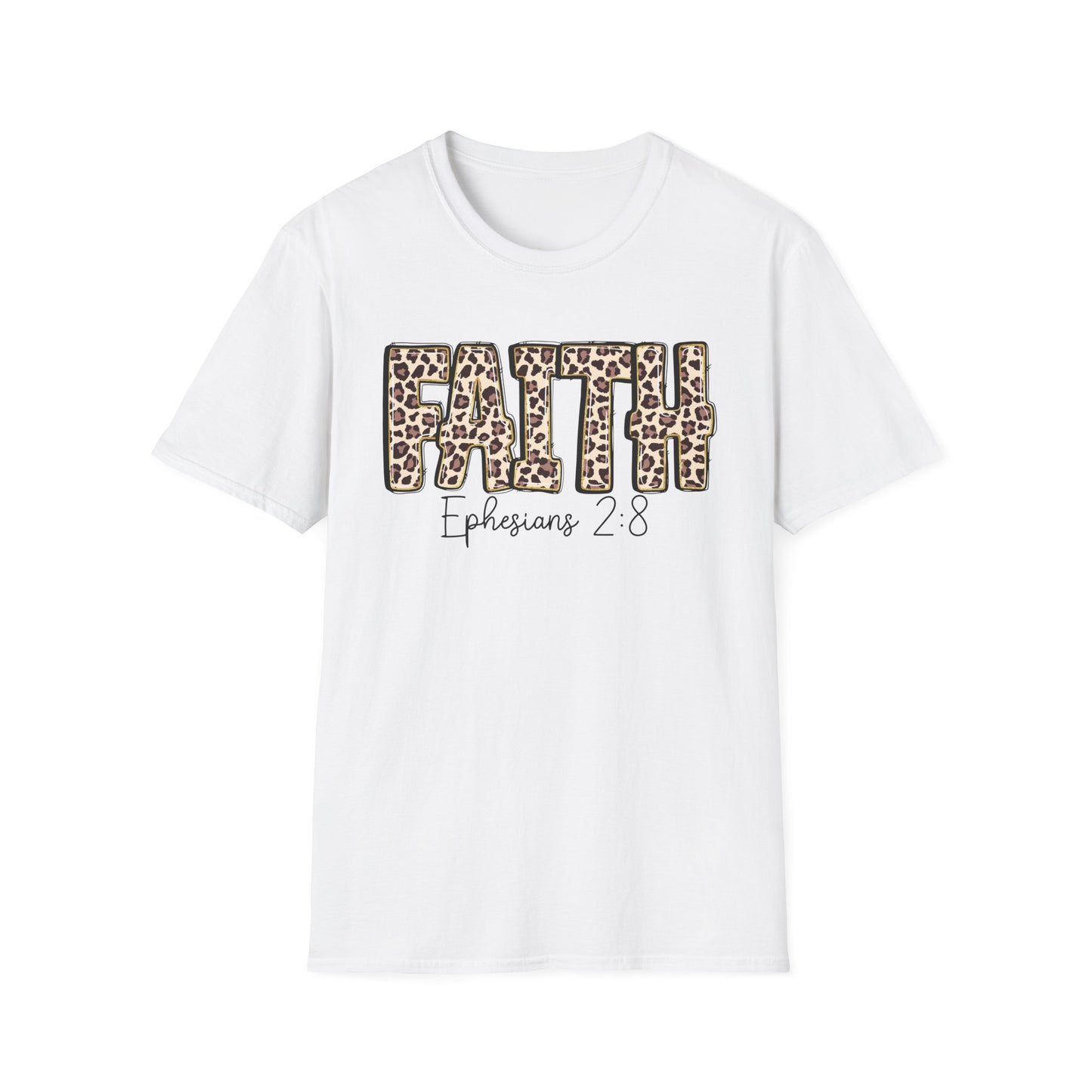 Faith Leopard Scripture "Ephesians 2:8" Christian shirt