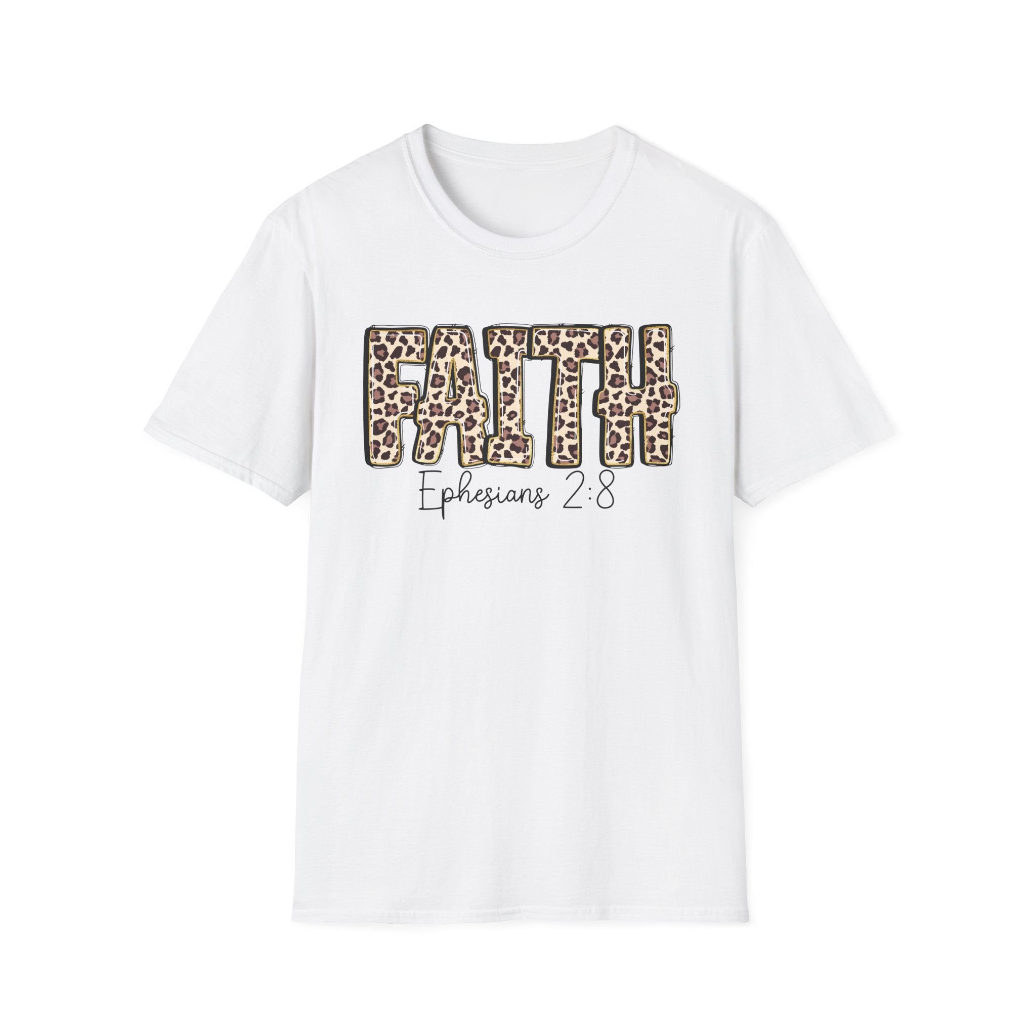 Faith Leopard Scripture "Ephesians 2:8" Christian shirt