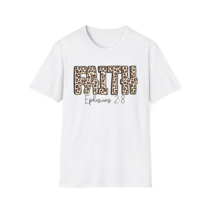 Faith Leopard Scripture "Ephesians 2:8" Christian shirt