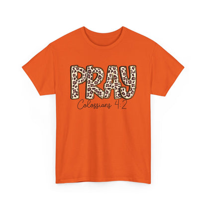 Pray Leopard Tee "Colossians 4:2"