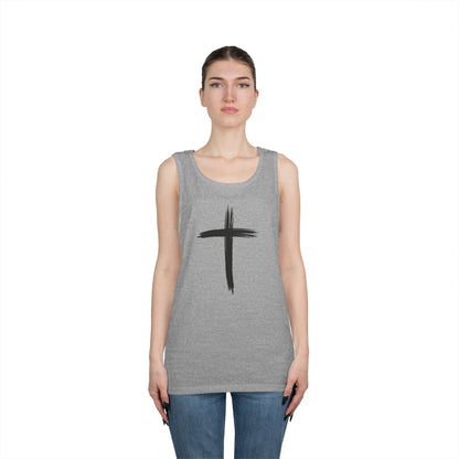 Faith Cross Tank Top with “There Was Jesus” Back Text