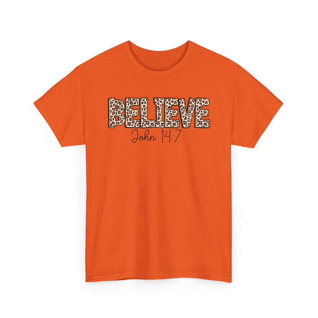 Believe John 14:7 Leopard Print Tee