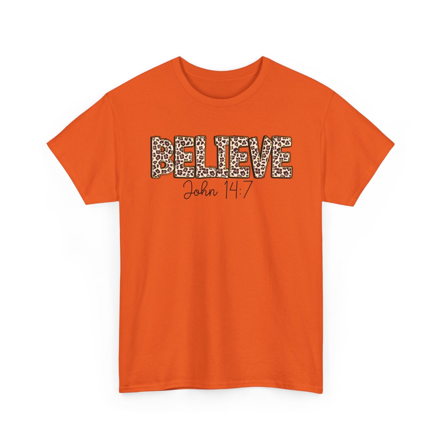 Believe John 14:7 Leopard Print Tee