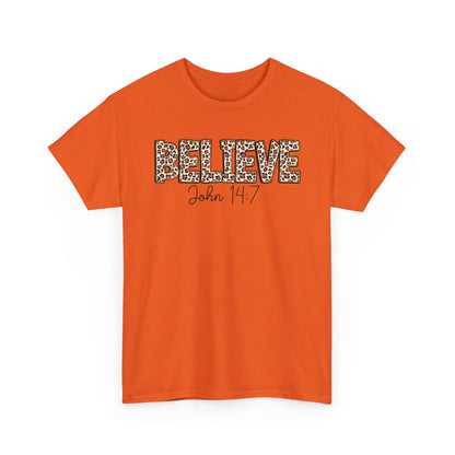 Believe John 14:7 Leopard Print Tee