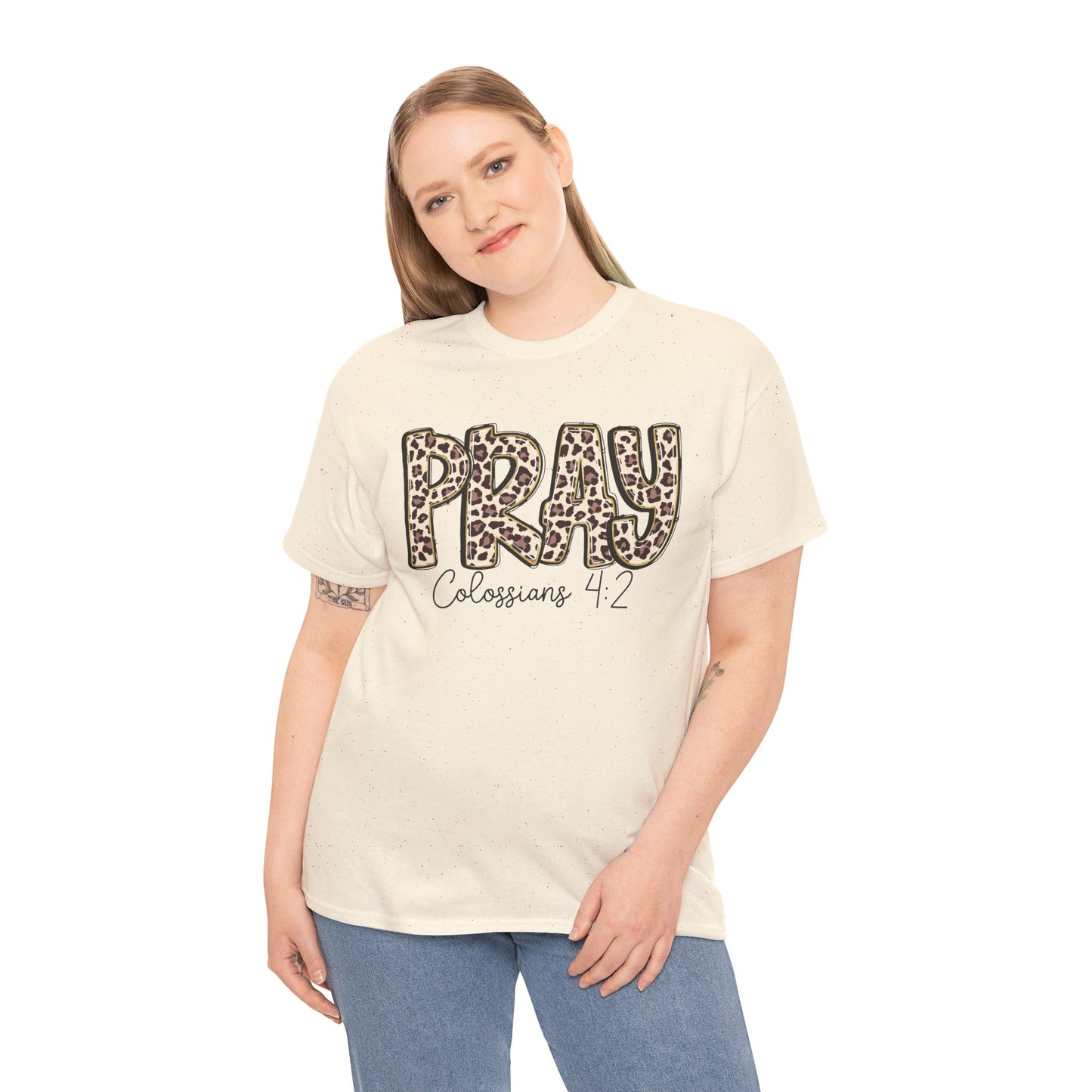 Pray Leopard Tee "Colossians 4:2"