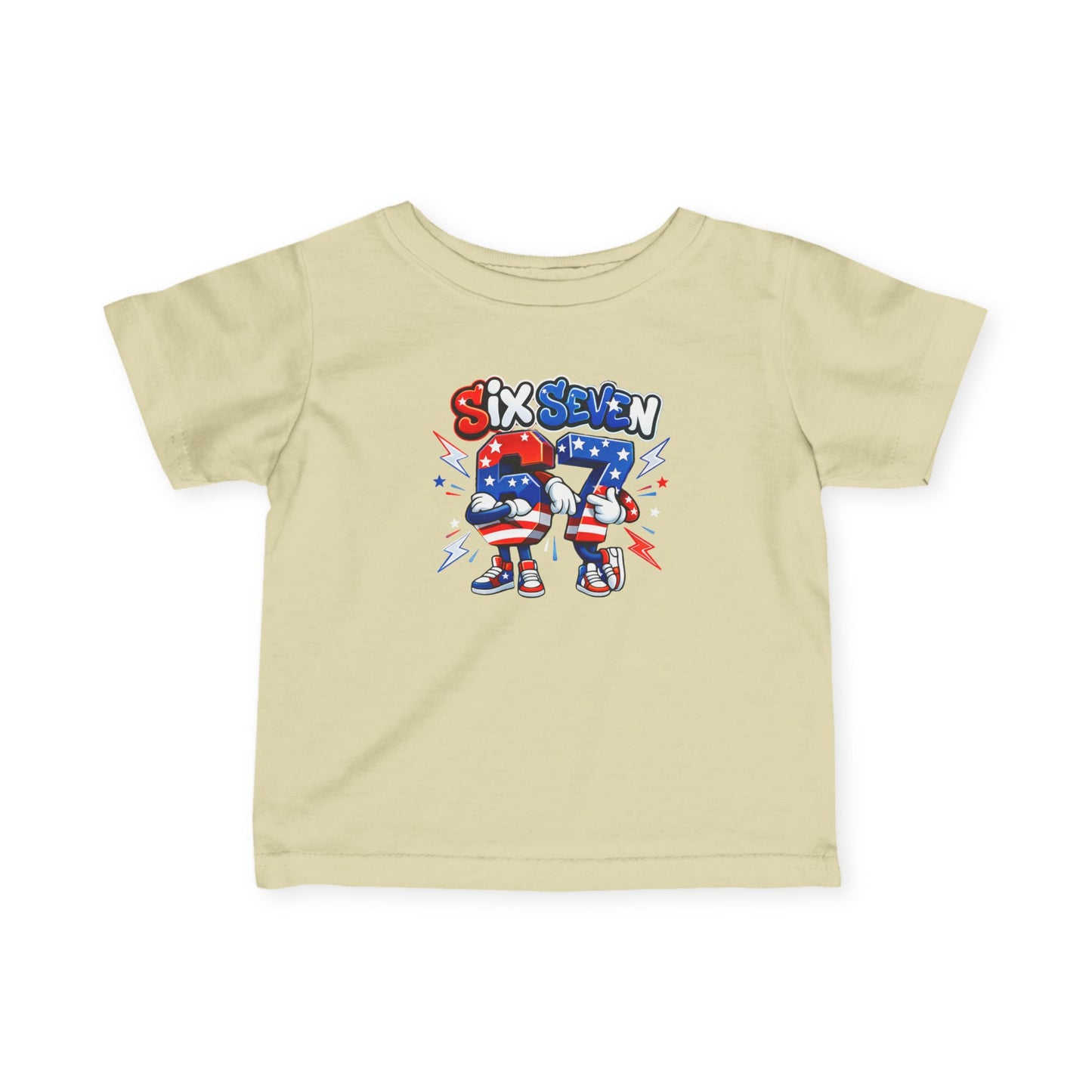Infant T-Shirt — 'Six Seven' Patriotic Stars & Stripes Number Graphic