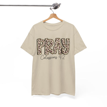 Pray Leopard Tee "Colossians 4:2"
