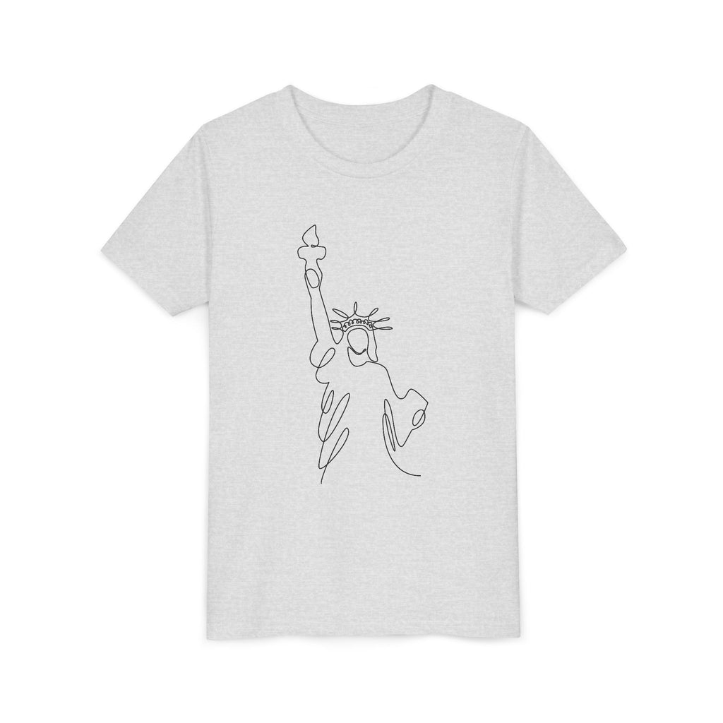 Youth Tee  Minimal Line Statue of Liberty