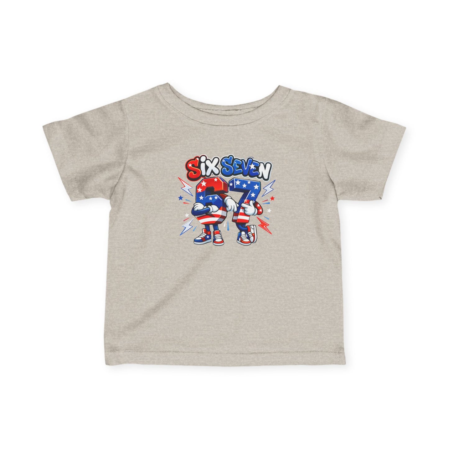 Infant T-Shirt — 'Six Seven' Patriotic Stars & Stripes Number Graphic