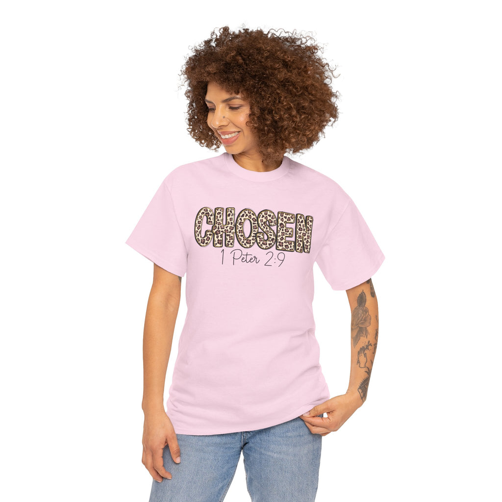 Chosen Leopard Tee “Chosen” 1 Peter 2:9 Faith T-Shirt