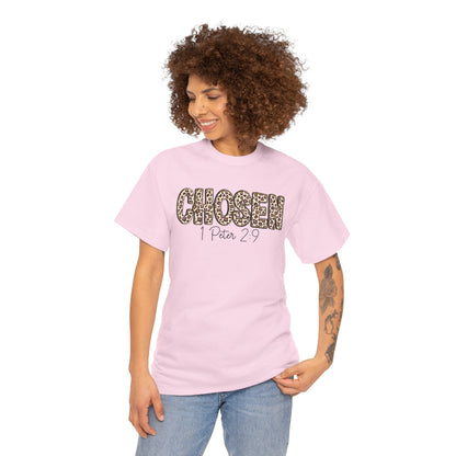 Chosen Leopard Tee “Chosen” 1 Peter 2:9 Faith T-Shirt