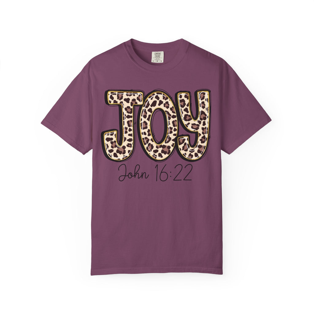 Joy Leopard Print - John 16:22 Christian Tee
