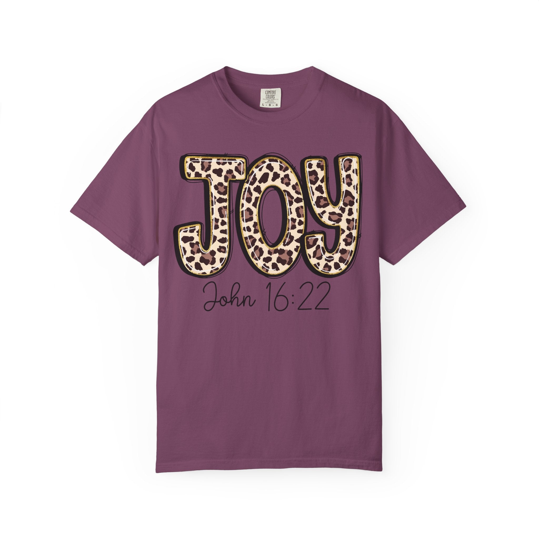 Joy Leopard Print - John 16:22 Christian Tee
