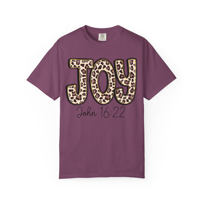 Joy Leopard Print - John 16:22 Christian Tee