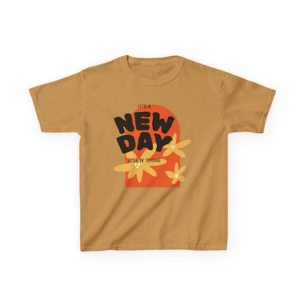 Kids Tee — "New Day" Sunshine Floral Graphic