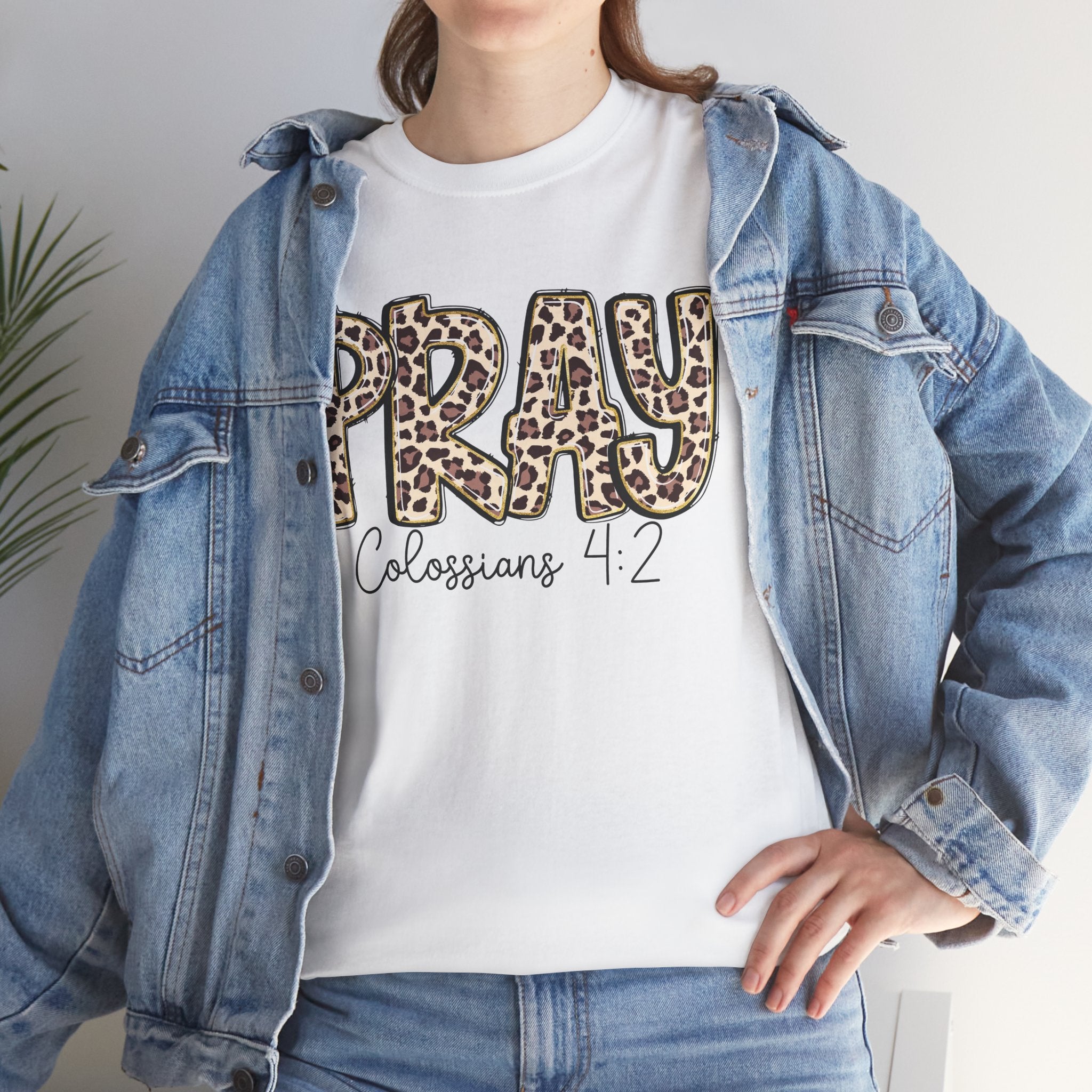 Pray Leopard Tee "Colossians 4:2"