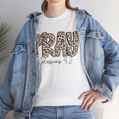 Pray Leopard Tee "Colossians 4:2"
