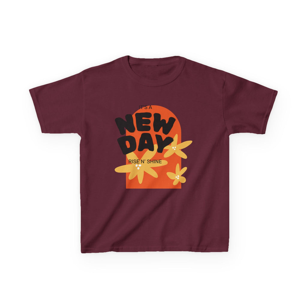 Kids Tee — "New Day" Sunshine Floral Graphic