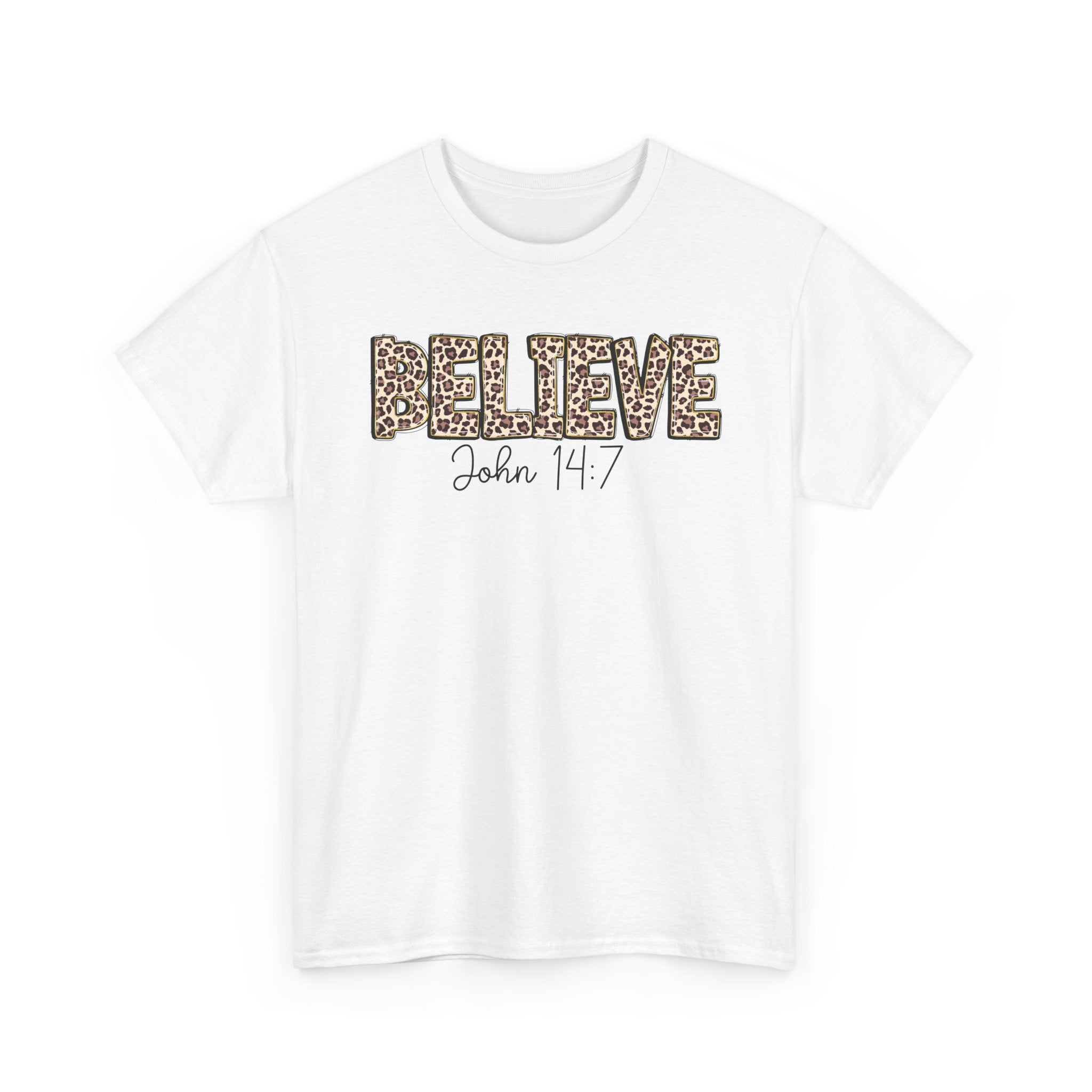 Believe John 14:7 Leopard Print Tee