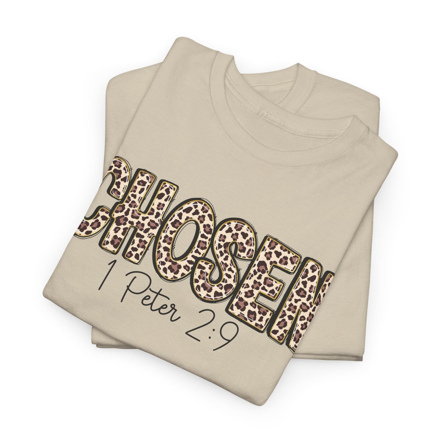 Chosen Leopard Tee “Chosen” 1 Peter 2:9 Faith T-Shirt