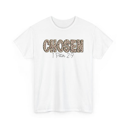 Chosen Leopard Tee “Chosen” 1 Peter 2:9 Faith T-Shirt