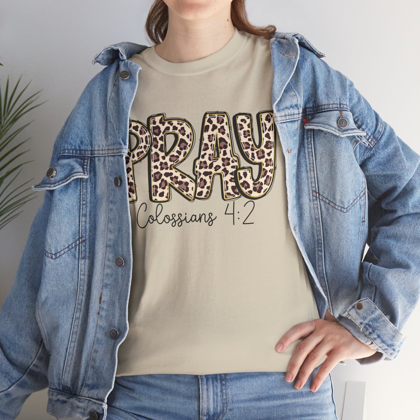 Pray Leopard Tee "Colossians 4:2"