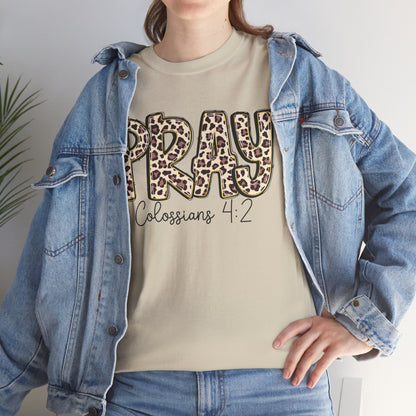 Pray Leopard Tee "Colossians 4:2"