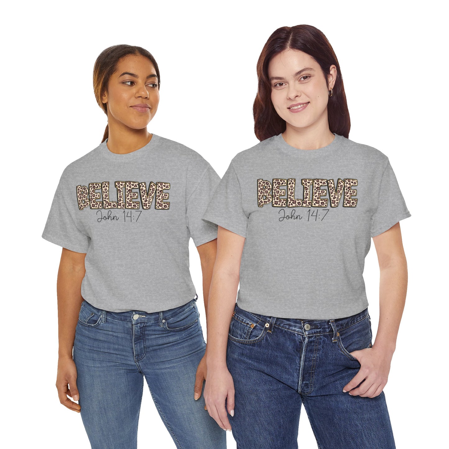 Believe John 14:7 Leopard Print Tee
