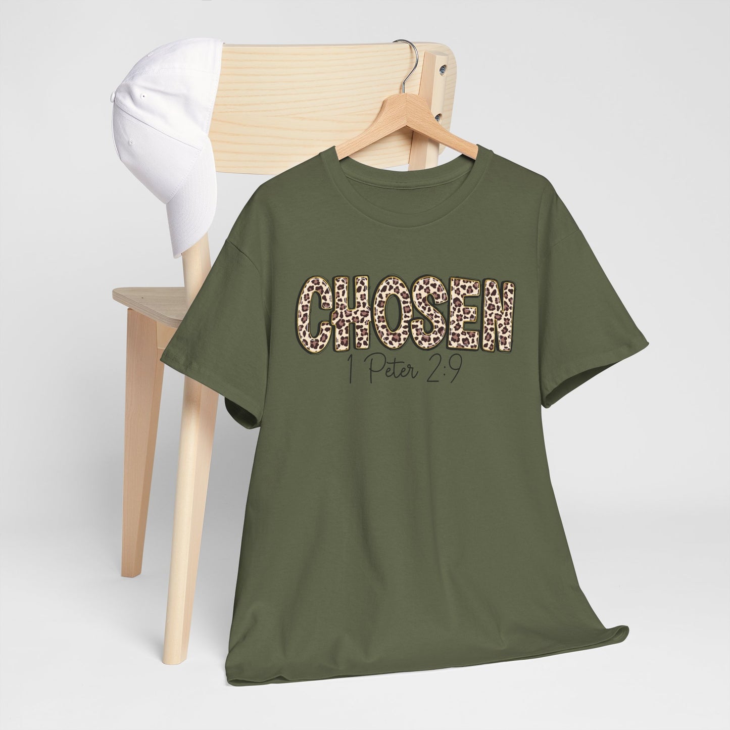 Chosen Leopard Tee “Chosen” 1 Peter 2:9 Faith T-Shirt