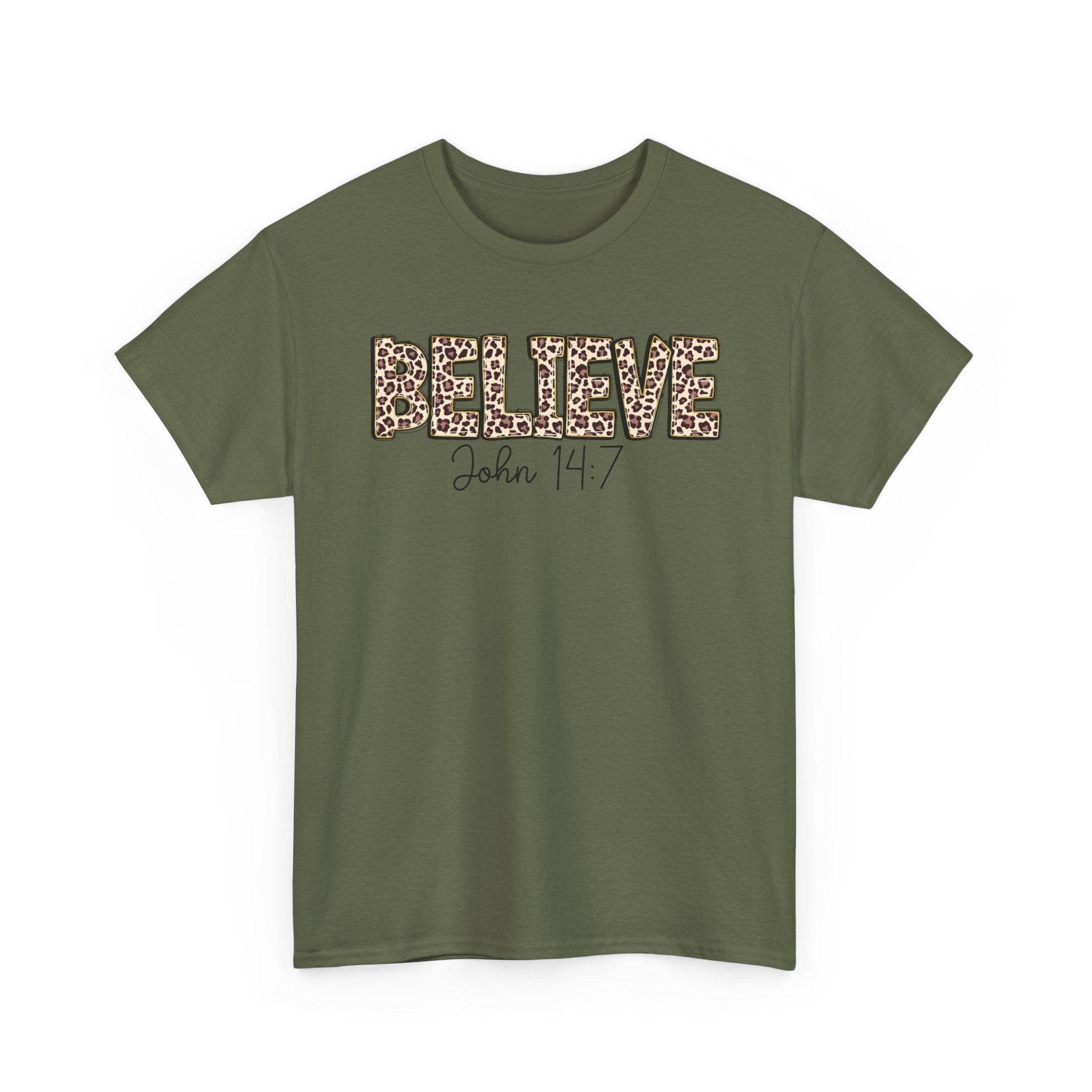 Believe John 14:7 Leopard Print Tee