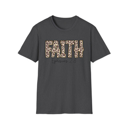 Faith Leopard Scripture "Ephesians 2:8" Christian shirt