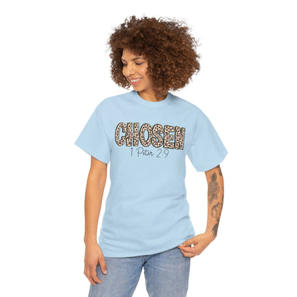 Chosen Leopard Tee “Chosen” 1 Peter 2:9 Faith T-Shirt