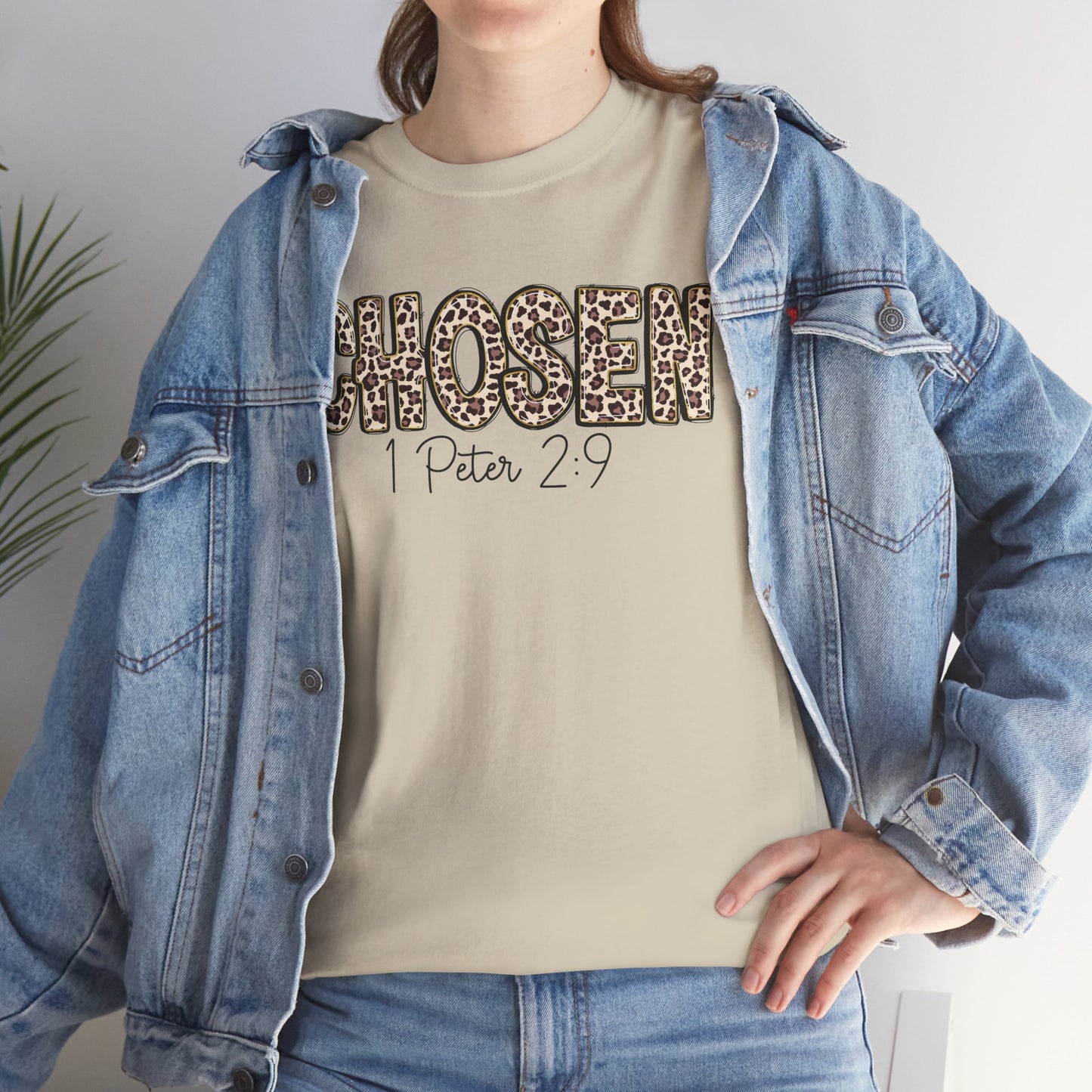 Chosen Leopard Tee “Chosen” 1 Peter 2:9 Faith T-Shirt