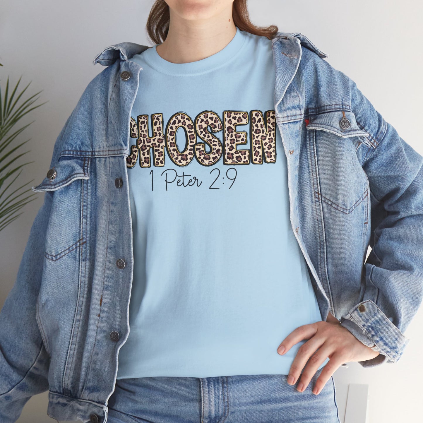 Chosen Leopard Tee “Chosen” 1 Peter 2:9 Faith T-Shirt