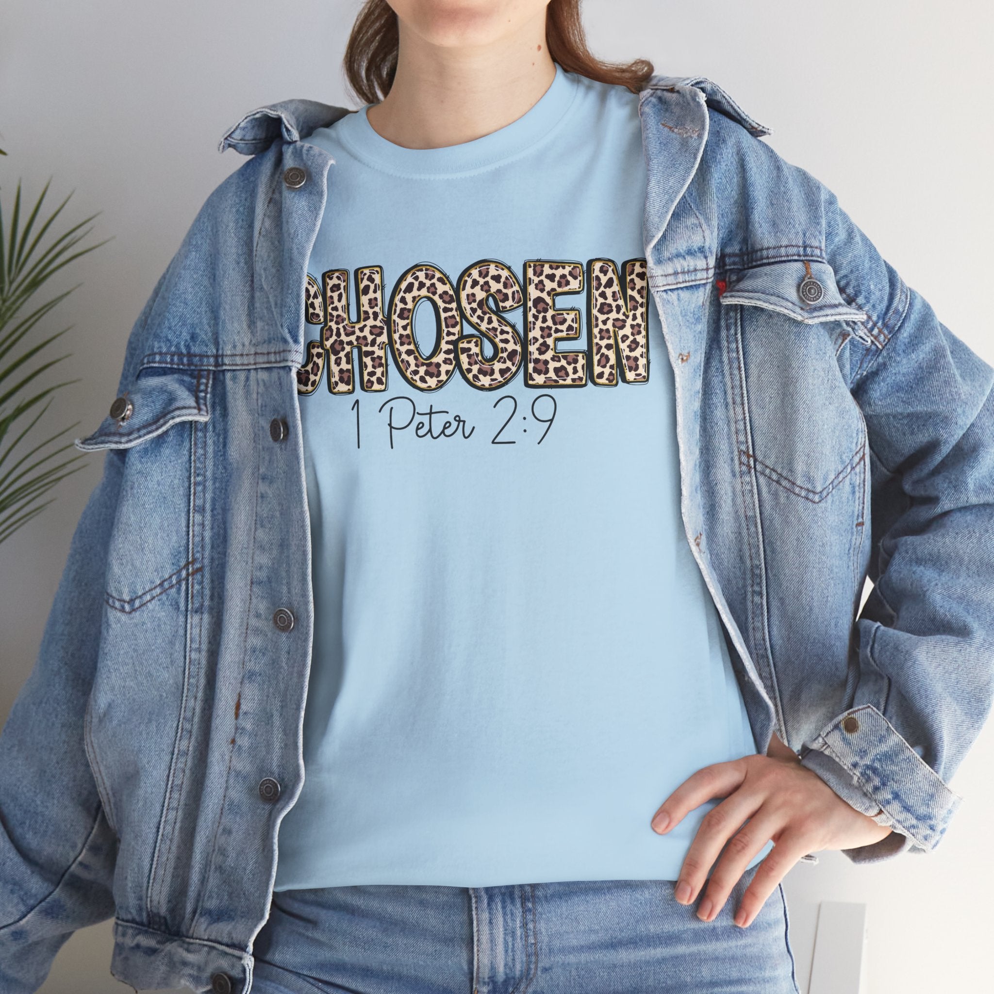 Chosen Leopard Tee “Chosen” 1 Peter 2:9 Faith T-Shirt