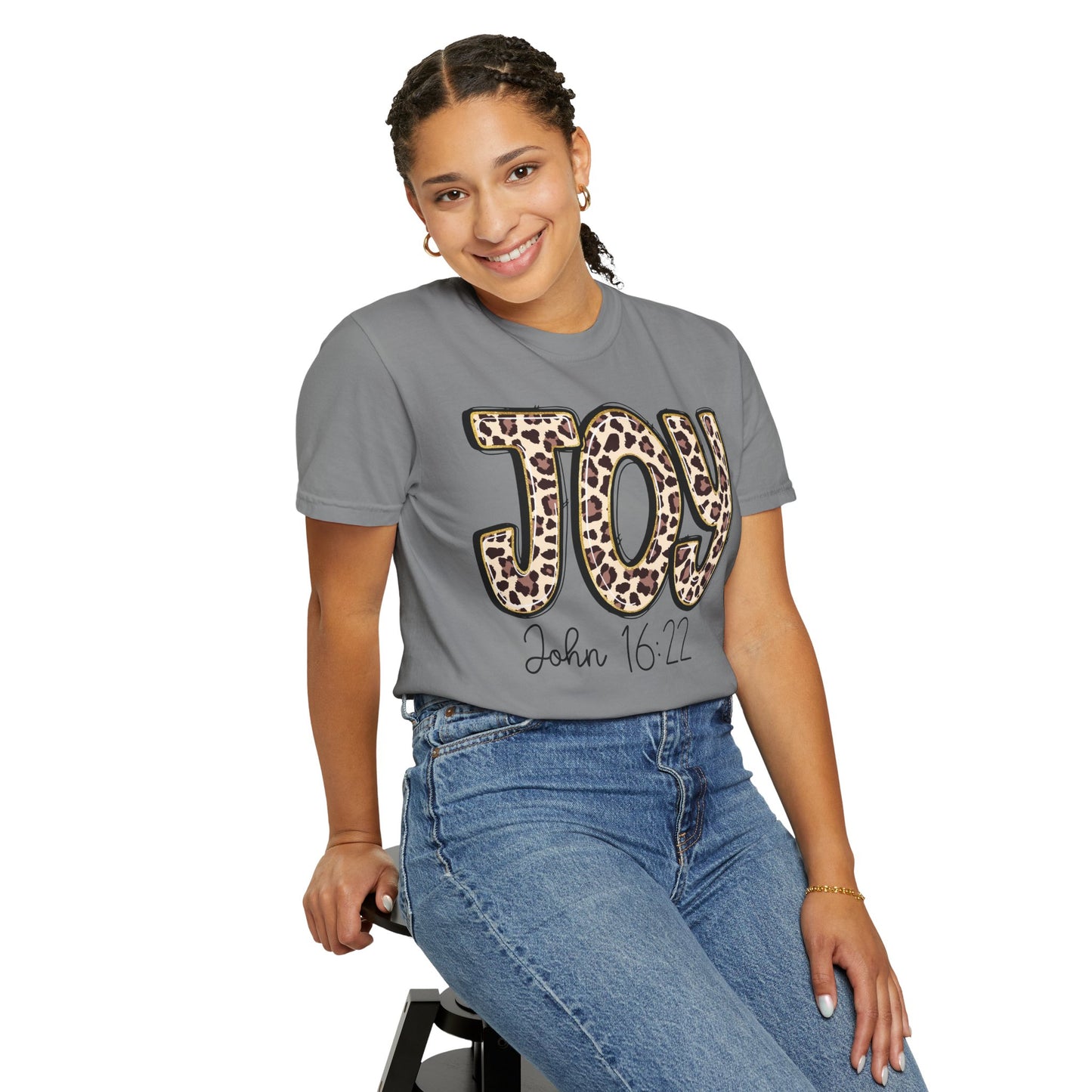 Joy Leopard Print - John 16:22 Christian Tee