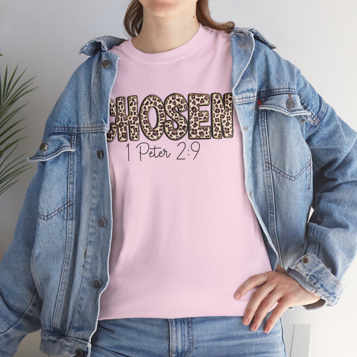 Chosen Leopard Tee “Chosen” 1 Peter 2:9 Faith T-Shirt