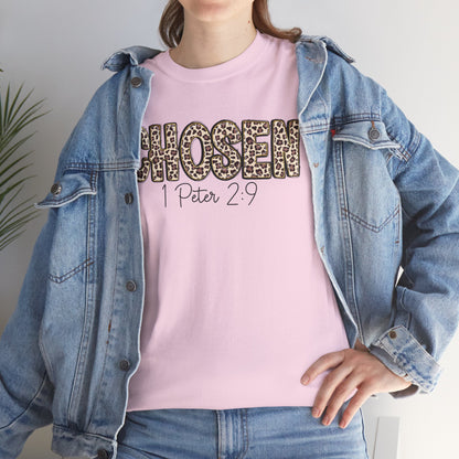 Chosen Leopard Tee “Chosen” 1 Peter 2:9 Faith T-Shirt