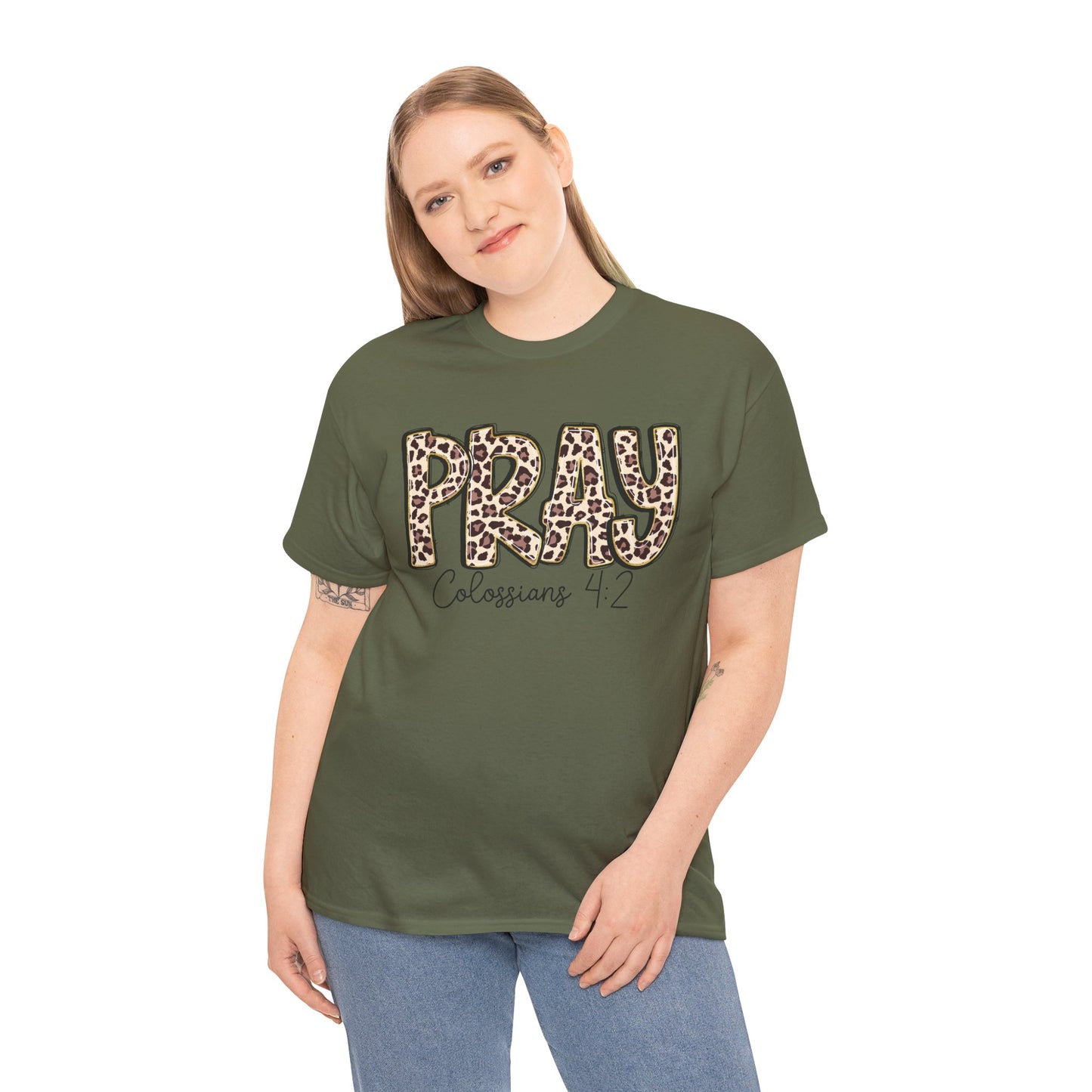Pray Leopard Tee "Colossians 4:2"