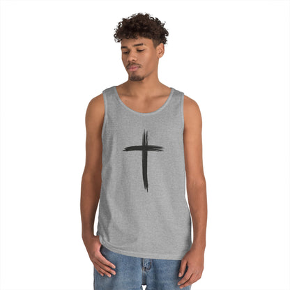 Faith Cross Tank Top with “There Was Jesus” Back Text